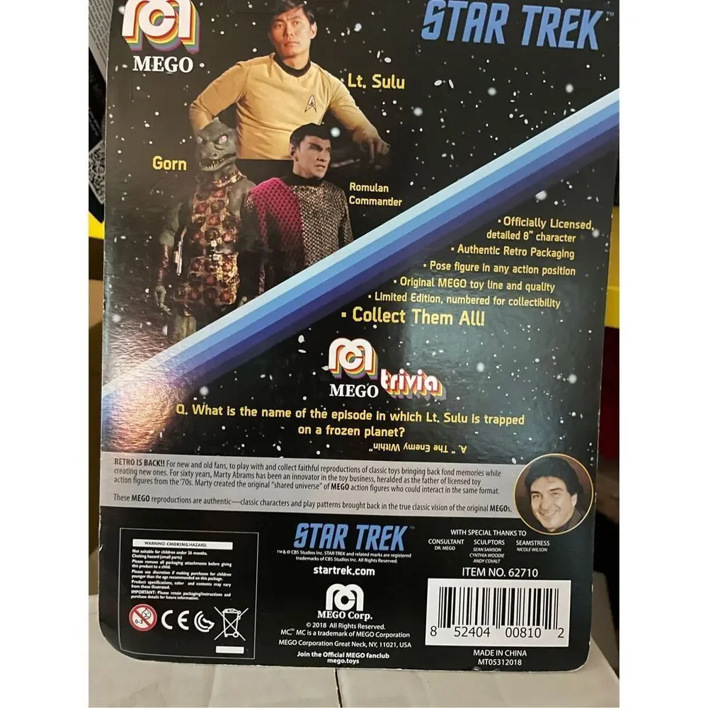 Mego Corp Star Trek Lt. Sulu Classic 8 Inch Figure Numbered 6451 Of 10000 New
